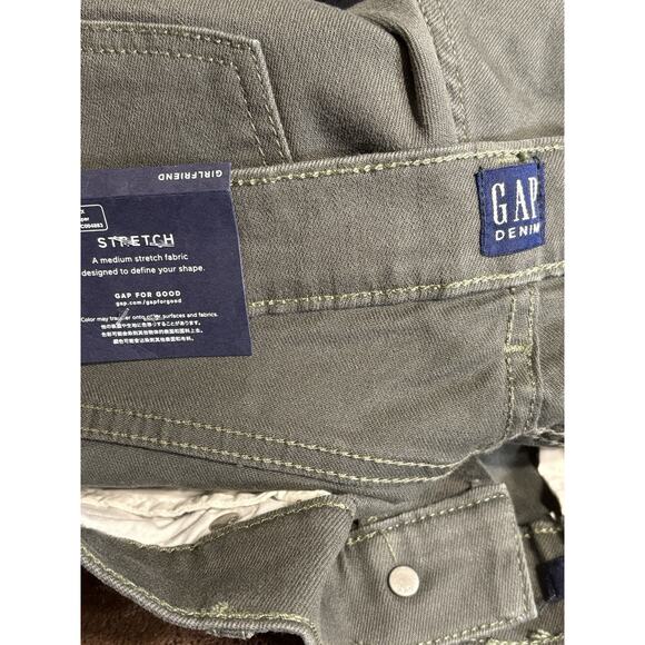 Gap Girlfriend Jeans Size 29 Womens Douglas Fir Green Distressed Stretch NWT! - Picture 3 of 5